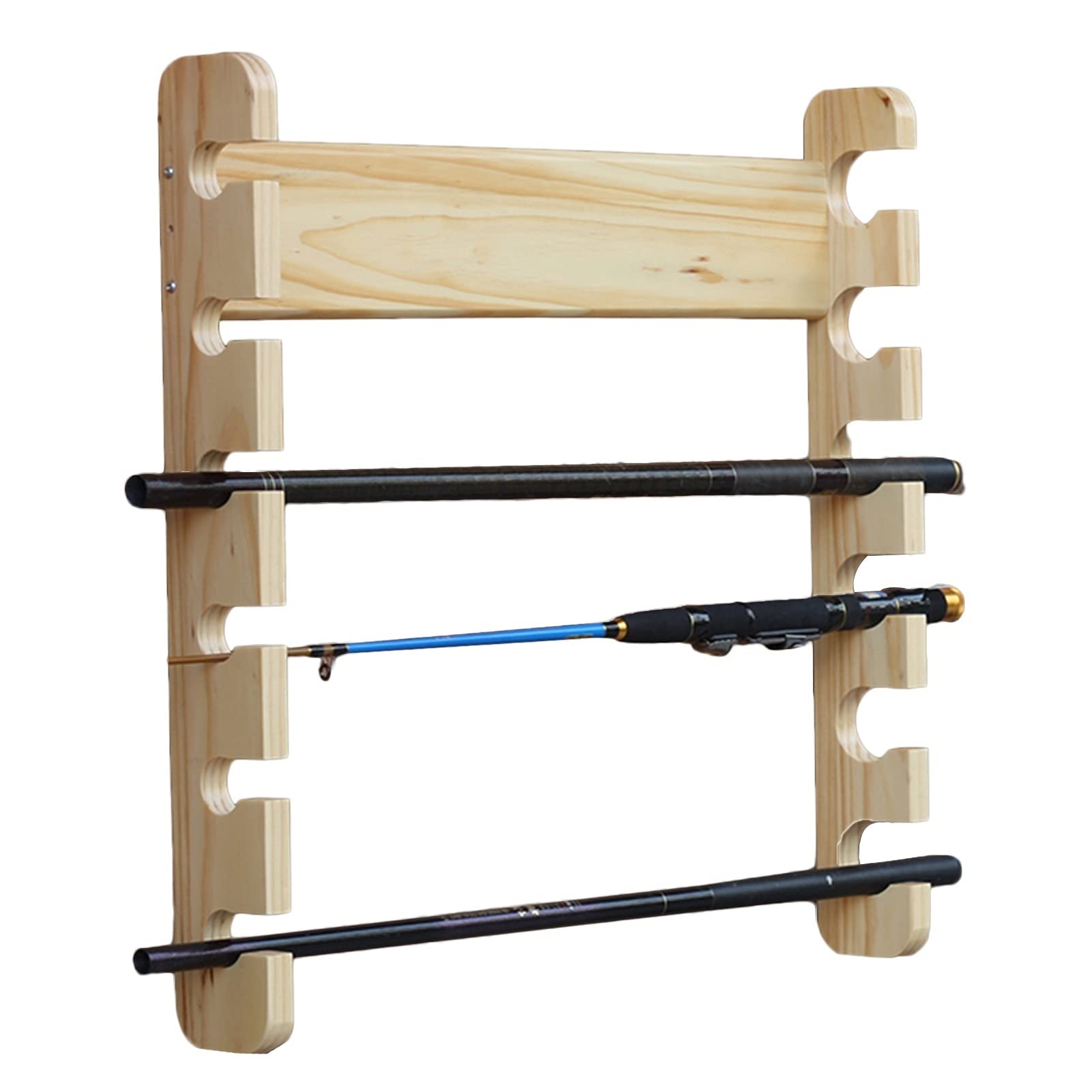 ロッドホルダーウォールマウント釣り竿ディスプレイラック、木釣り竿ホルダー水平ストレージオーガナイザー6ロッド用、素晴らしい贈り物錦にとって釣り Amazon.co.jp: ロッドホルダー ウォールマウント 釣り竿ディスプレイ